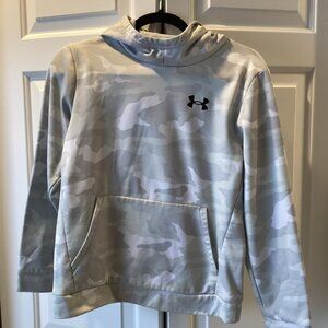 Under Armour White / Gray Camo Hoodie / Sweatshirt Size YLG